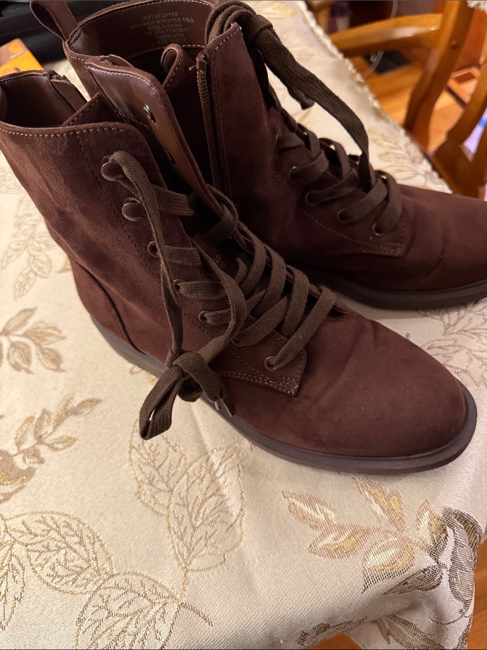 On 34th Womens Brown Lace-Up Ankle Boots